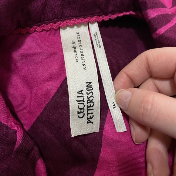 ANTHROPOLOGIE x Cecilia Pettersson Swan Modal Cotton Pajama Top Pants Set XXS - Picture 6 of 11